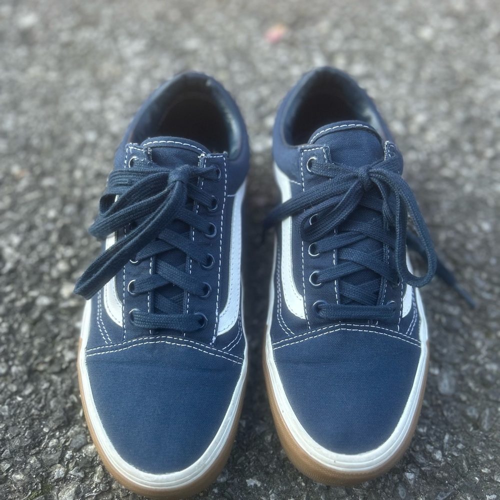 Vans Unisex Navy and White Sneakers